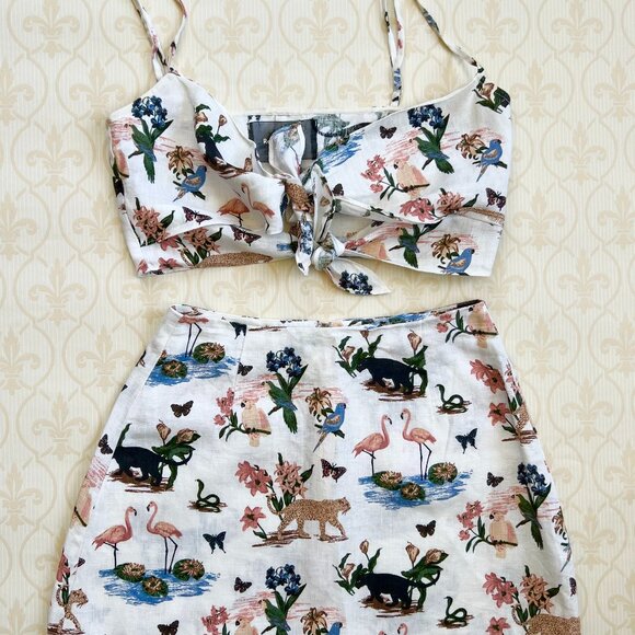 Reformation Dresses & Skirts - "Reformation" linen two-piece set, janeiro print - Size XS